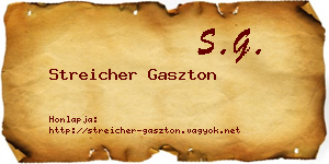 Streicher Gaszton névjegykártya